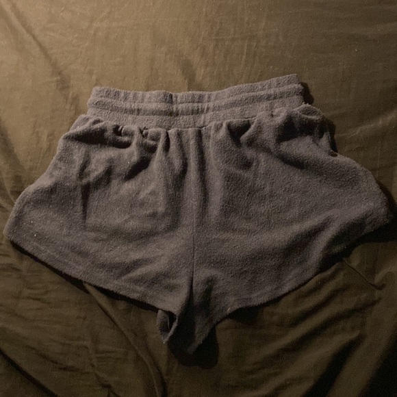 fluffy cotton on body pajama shorts with pockets and drawstring - Picture 2 of 4